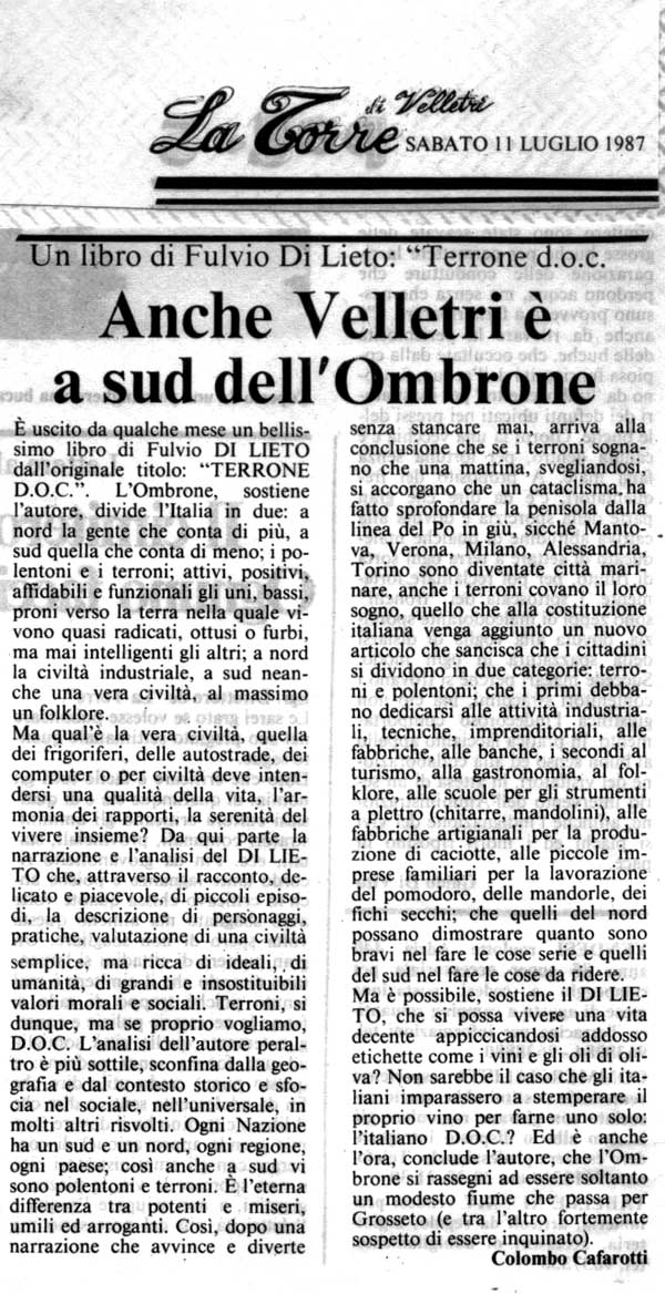 La Torre, 11 luglio 1987