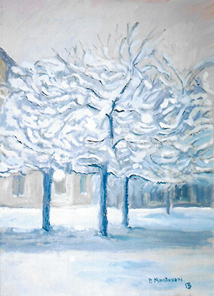 Alberi carichi di neve